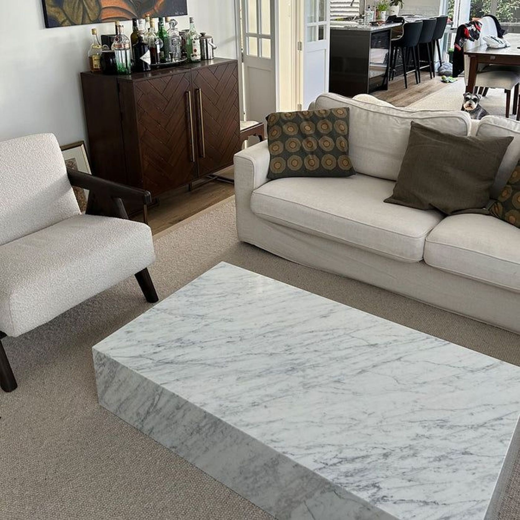 Block Coffee Table - Carrara Marble - Large | Natural Stone Co. gallery detail image