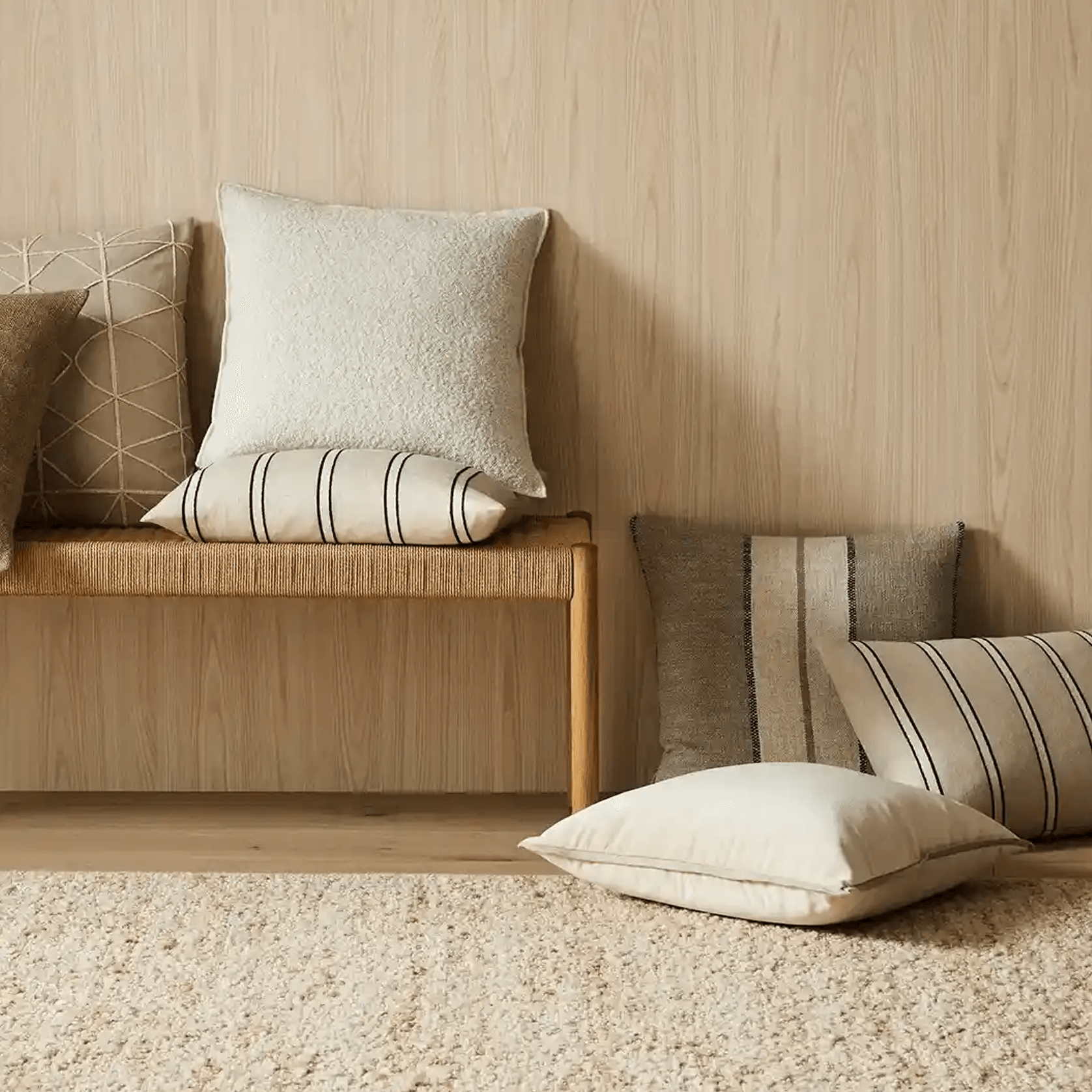 Weave Home Francesca Cushion - Salt | Velvet gallery detail image