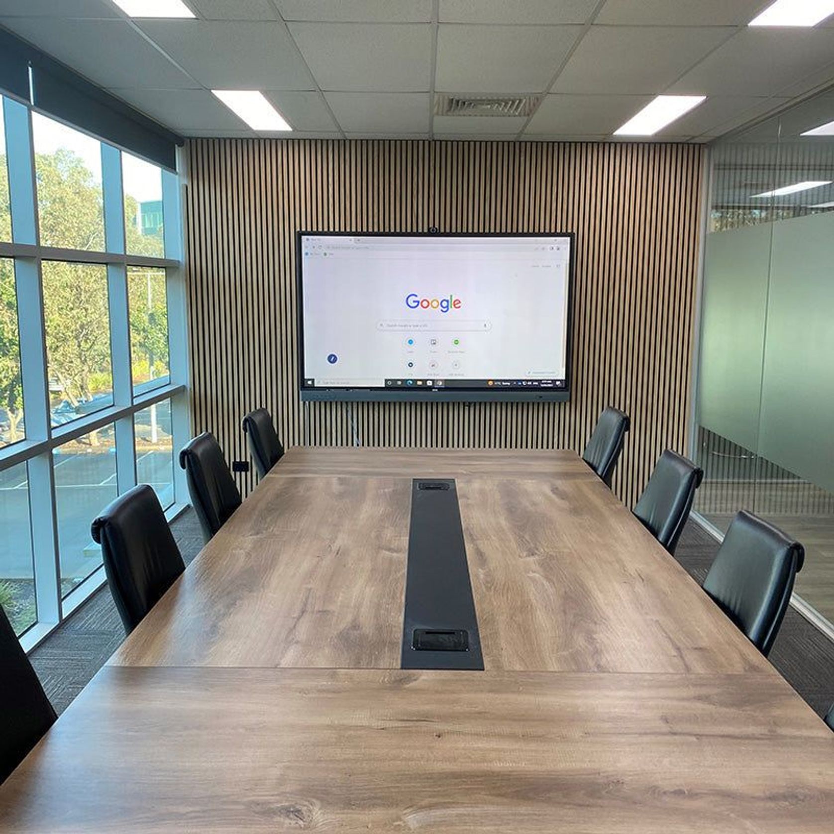 WOODFLEX Flexible Acoustic Wood Slat Wall Panel, Oak Veneer - 2400mm x 600mm gallery detail image