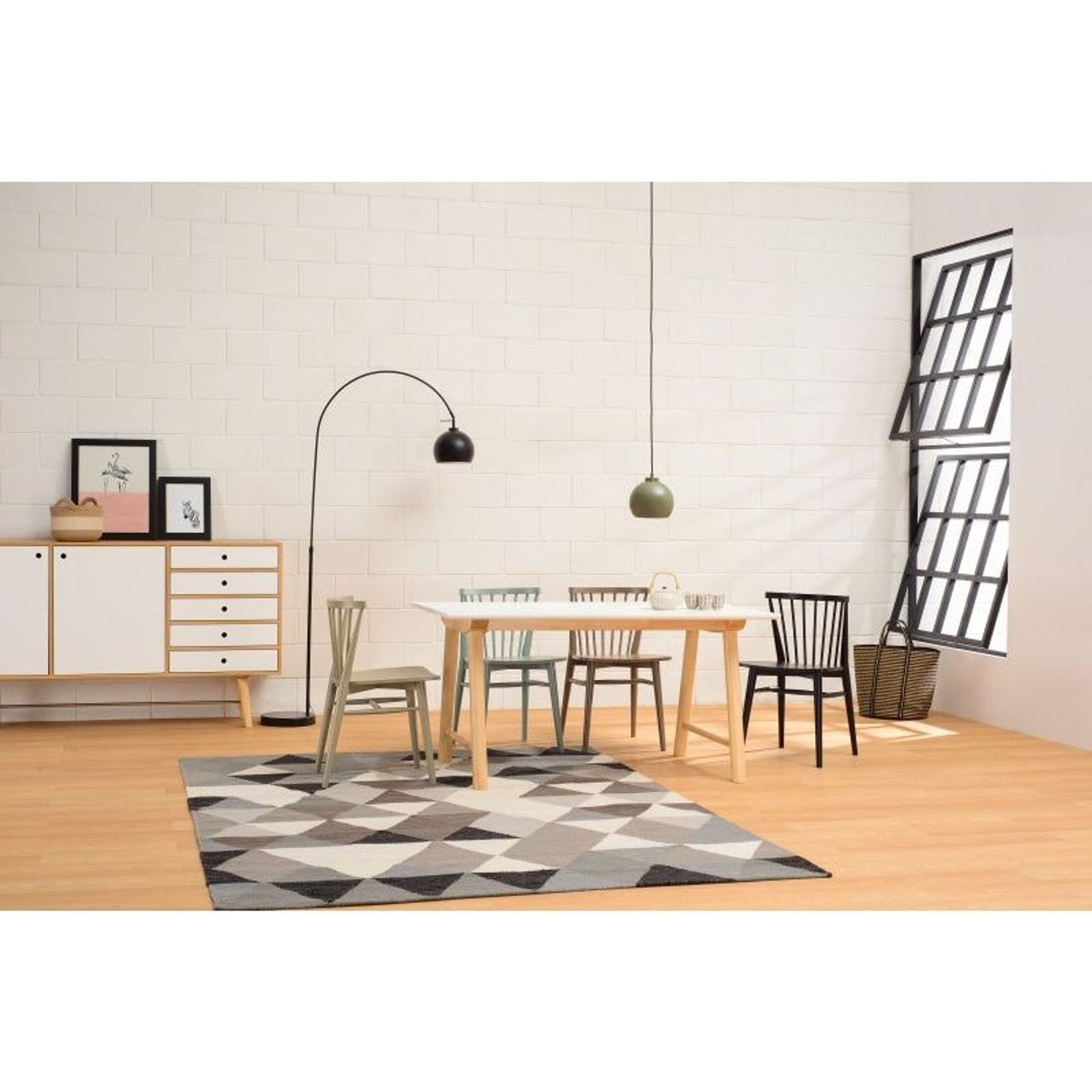 AXTELL Sideboard Buffet 180cm - White & Oak gallery detail image