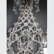 Antique French Crystal Glass Teardrop Chandelier gallery detail image