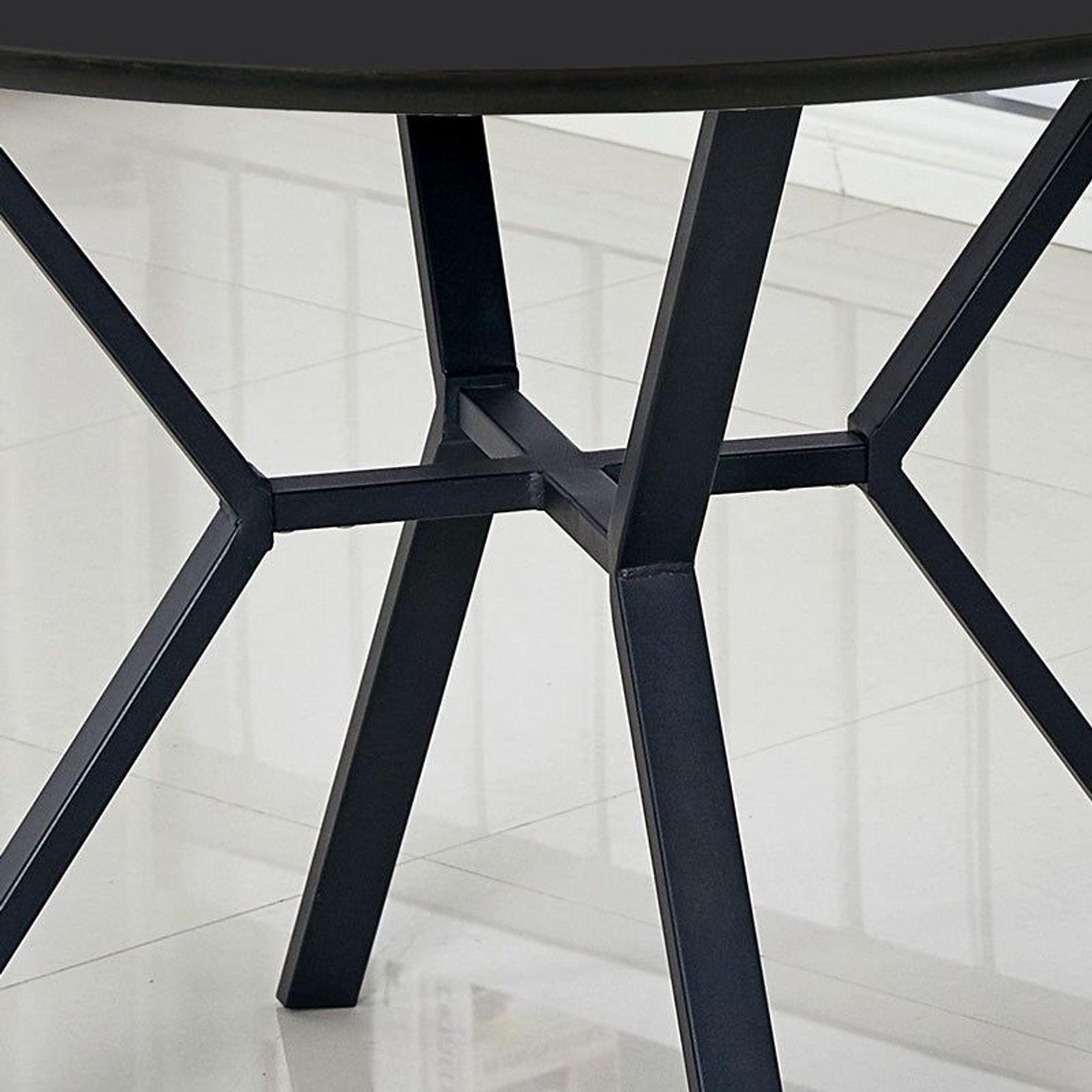 TANI Round Dining Table 110cm - Black gallery detail image