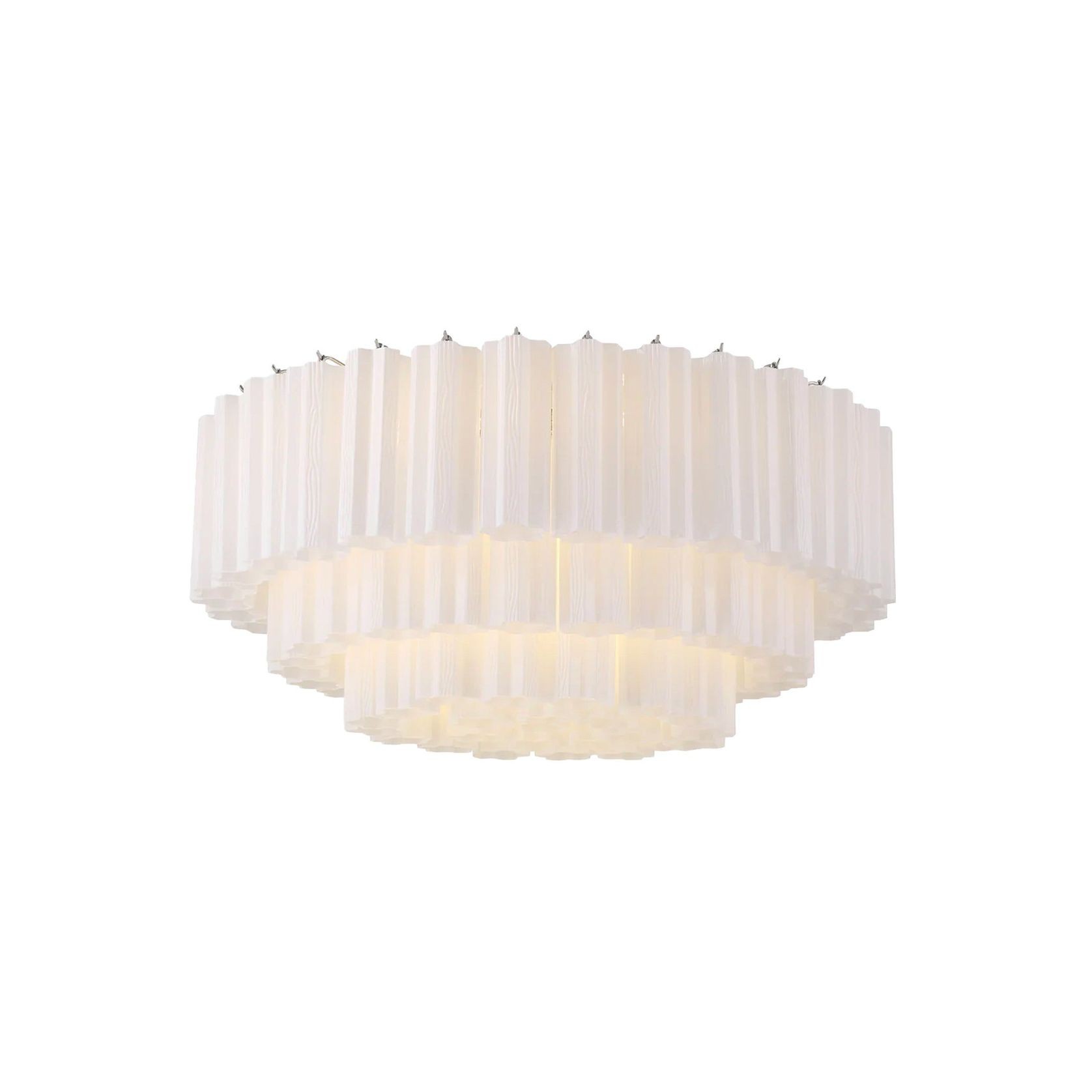 Odelle Collection - Flush Mount Chandelier - White & Chrome - W:80cm gallery detail image