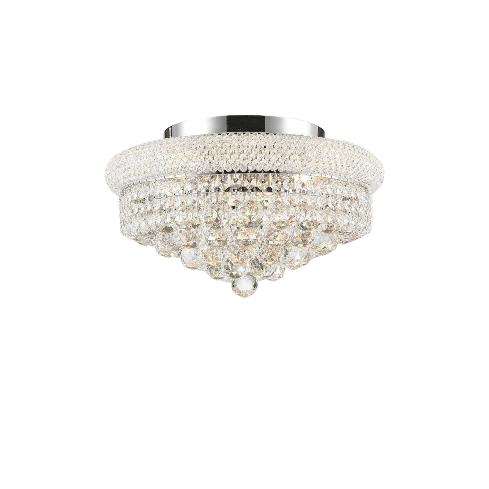 Royal Empress Flush Mount Basket Chandelier - Chrome - W:40cm gallery detail image