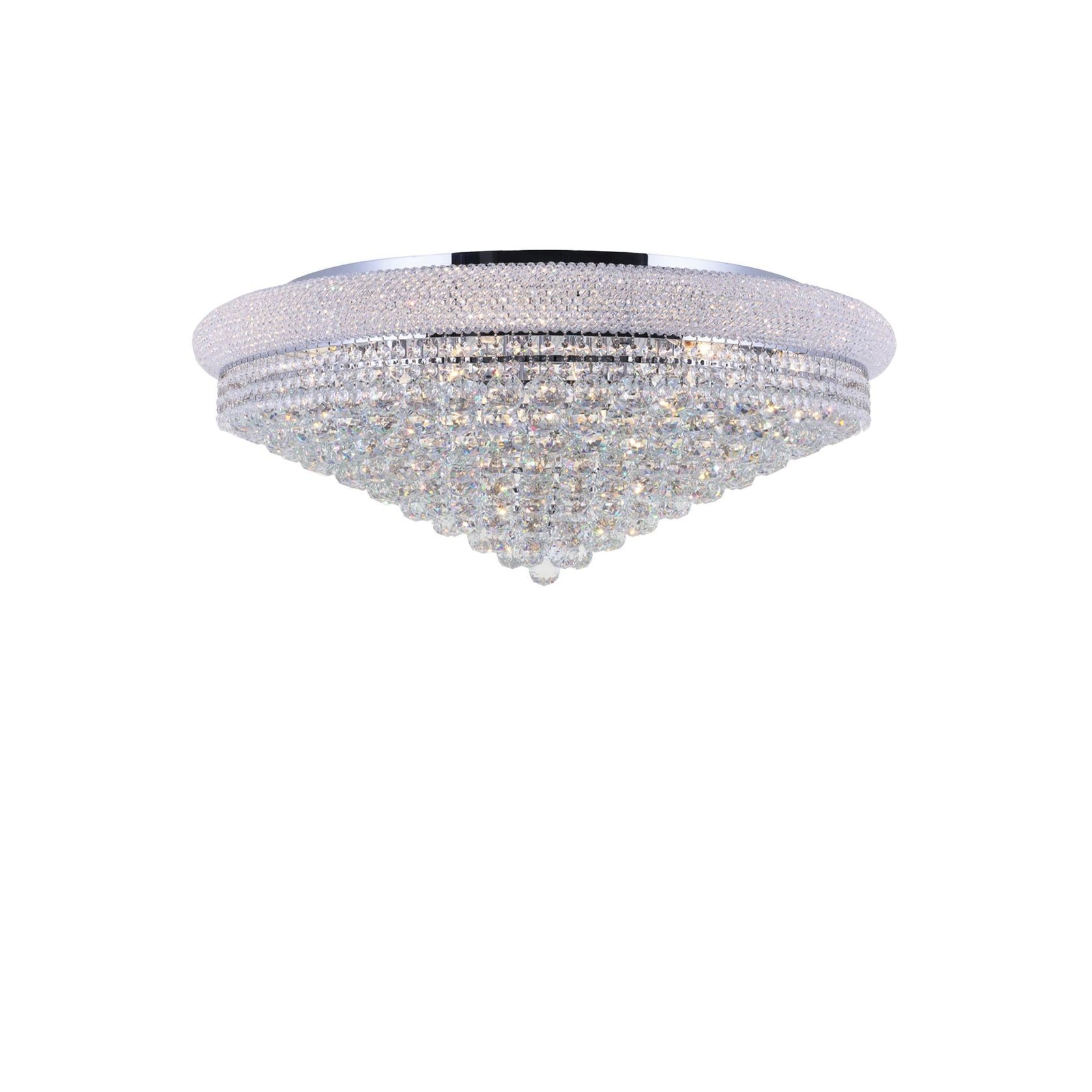 Royal Empress Flush Mount Basket Chandelier - Chrome - W:90cm gallery detail image