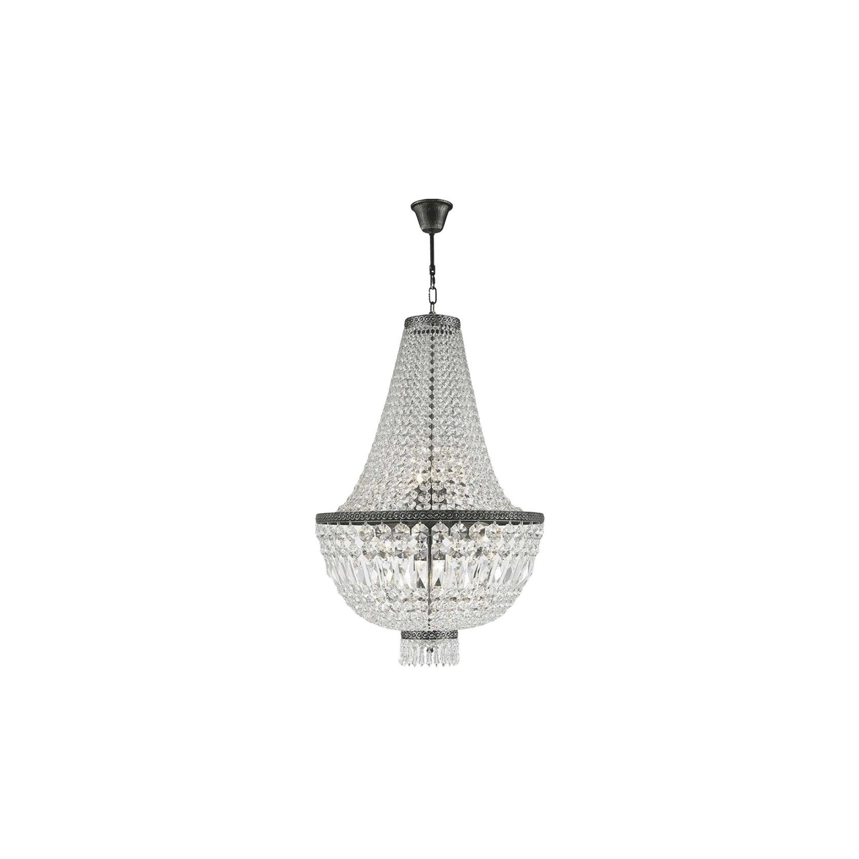French Basket Chandelier - Antique Silver - 8 Light gallery detail image