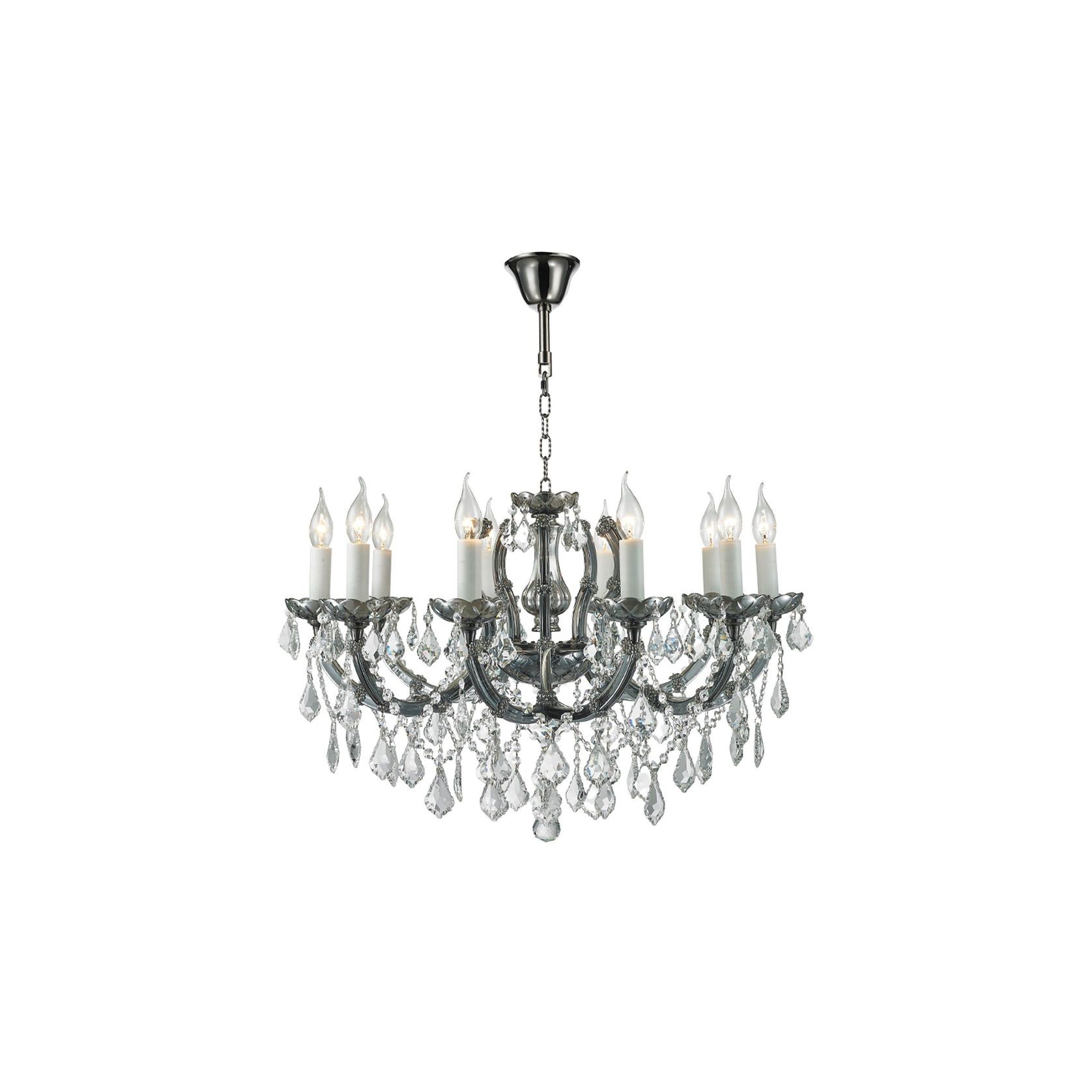 Maria Theresa Crystal Chandelier Grande 10 Light - Smoke Nickel & Clear Crystal gallery detail image