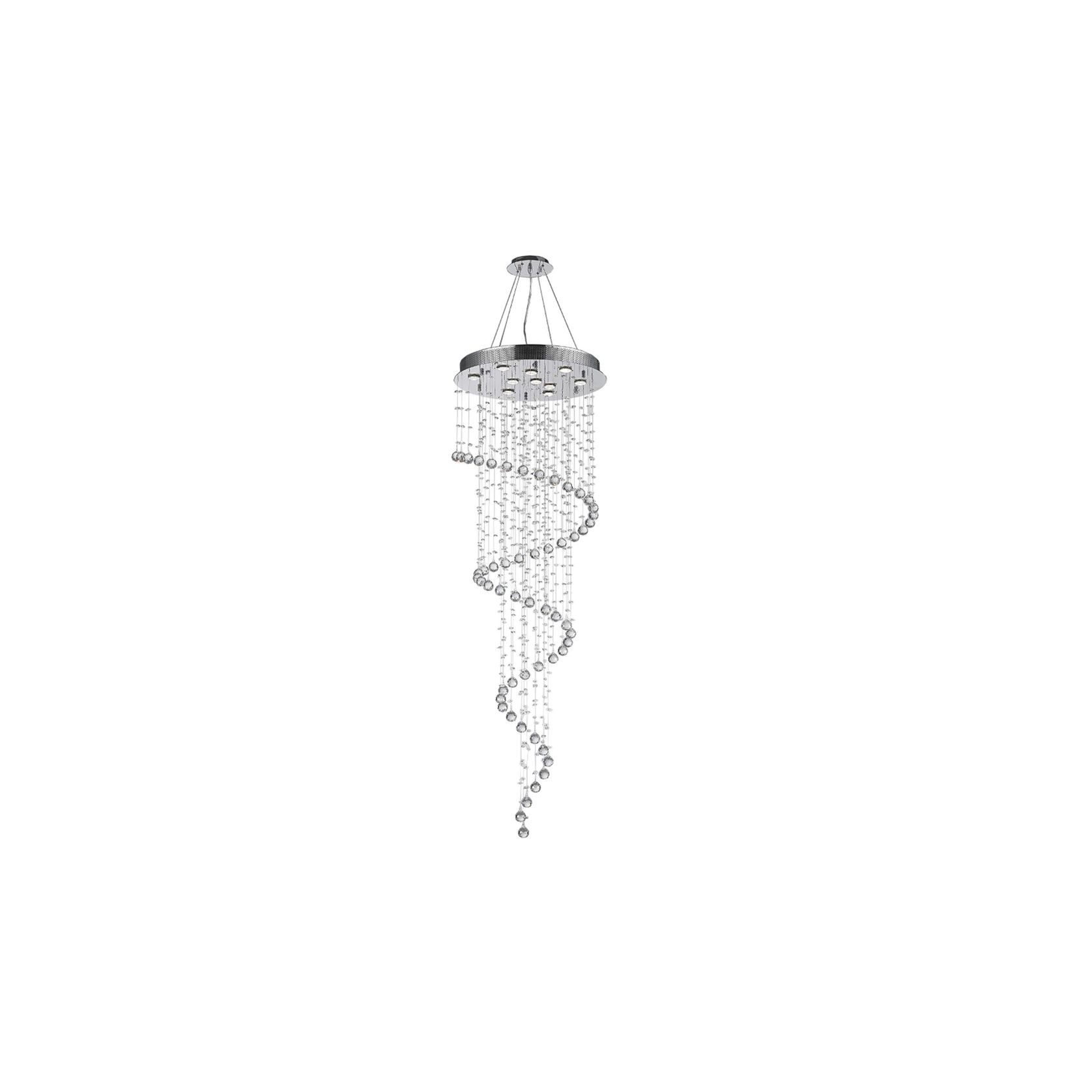 Contemporary Spiral LED Chandelier - Chrome - H:180cm gallery detail image