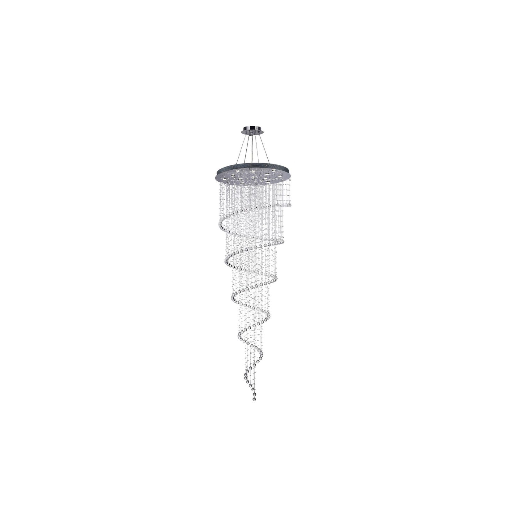 Contemporary Spiral LED Chandelier - Chome-  W:100cm H:300cm gallery detail image