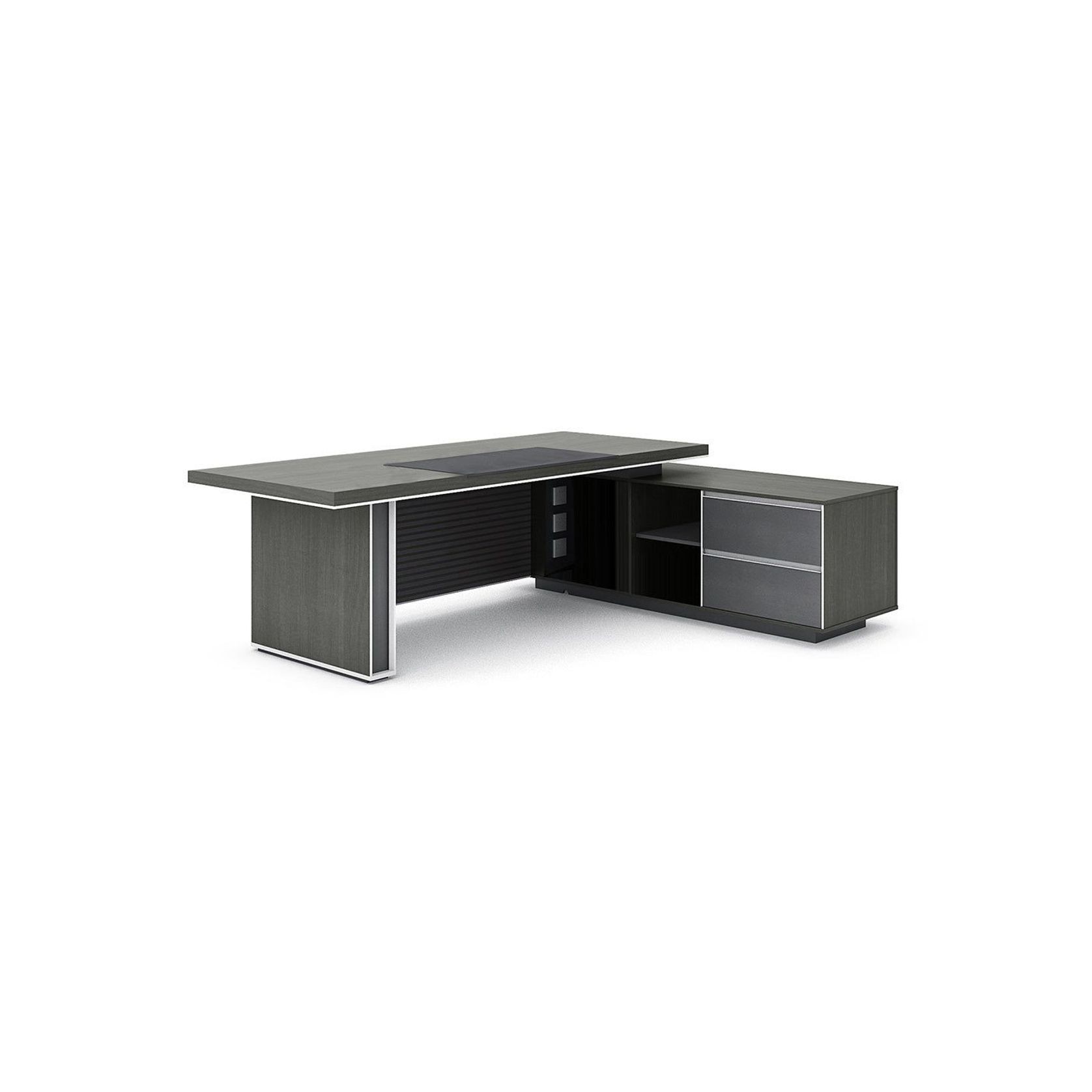 MATEES Executive Desk Reversible 2.4M - Grey/ Brown gallery detail image
