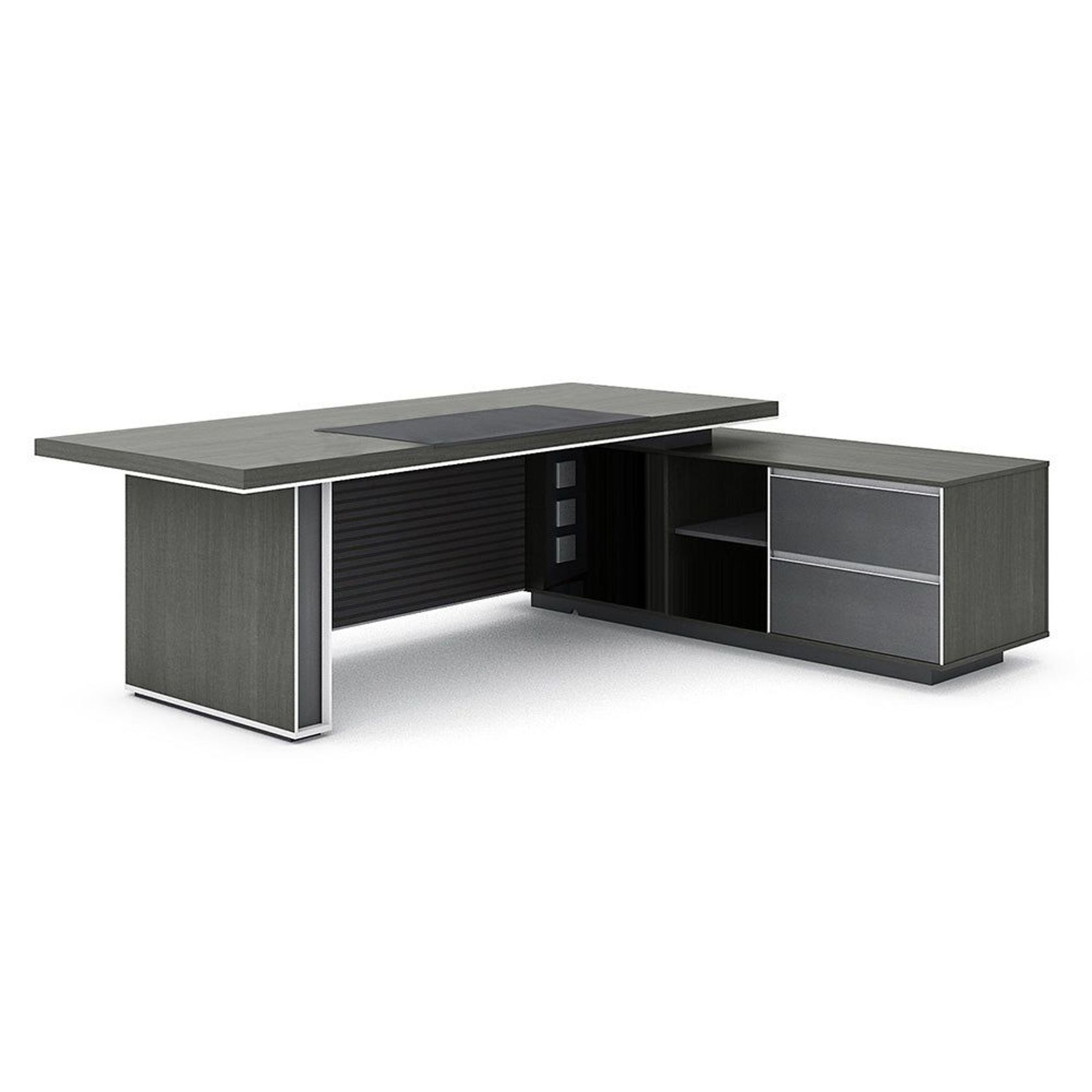 MATEES Executive Desk Reversible  2.4M - Grey/ Brown gallery detail image
