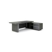 MATEES Executive Desk Reversible 2.4M - Grey/ Brown gallery detail image