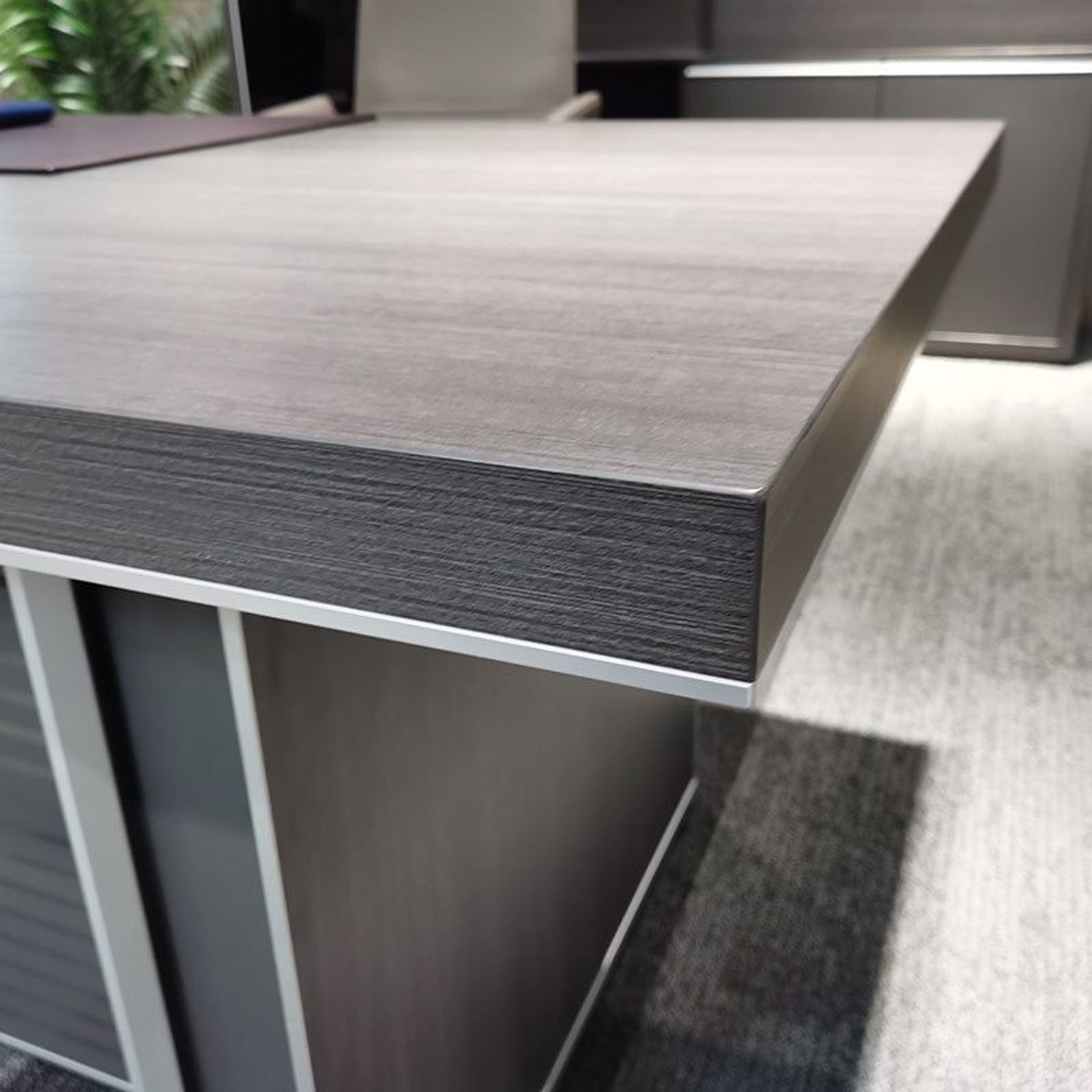 MATEES Executive Desk Reversible  2.4M - Grey/ Brown gallery detail image