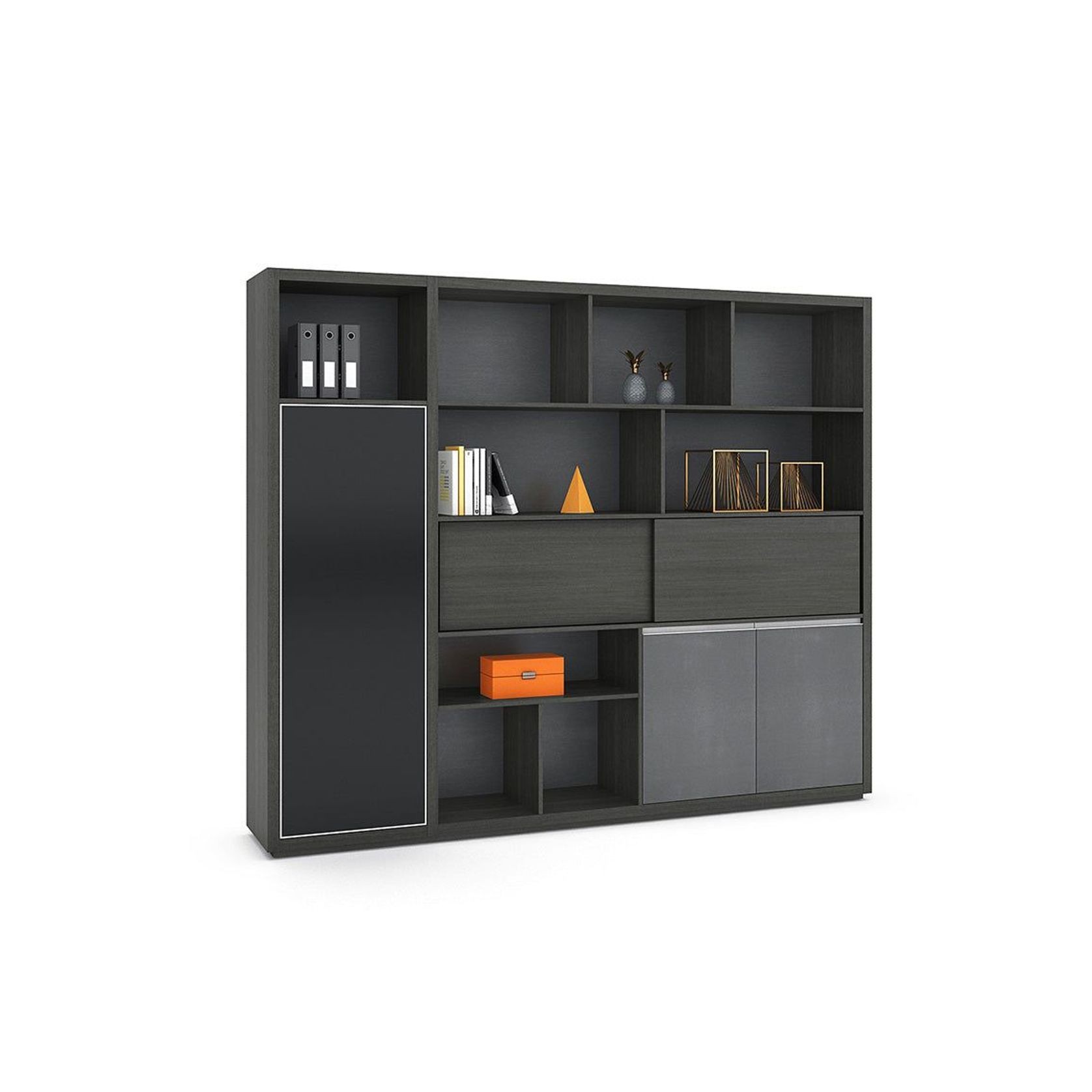 MATEES Display Unit 2.4M - Grey/ Brown gallery detail image