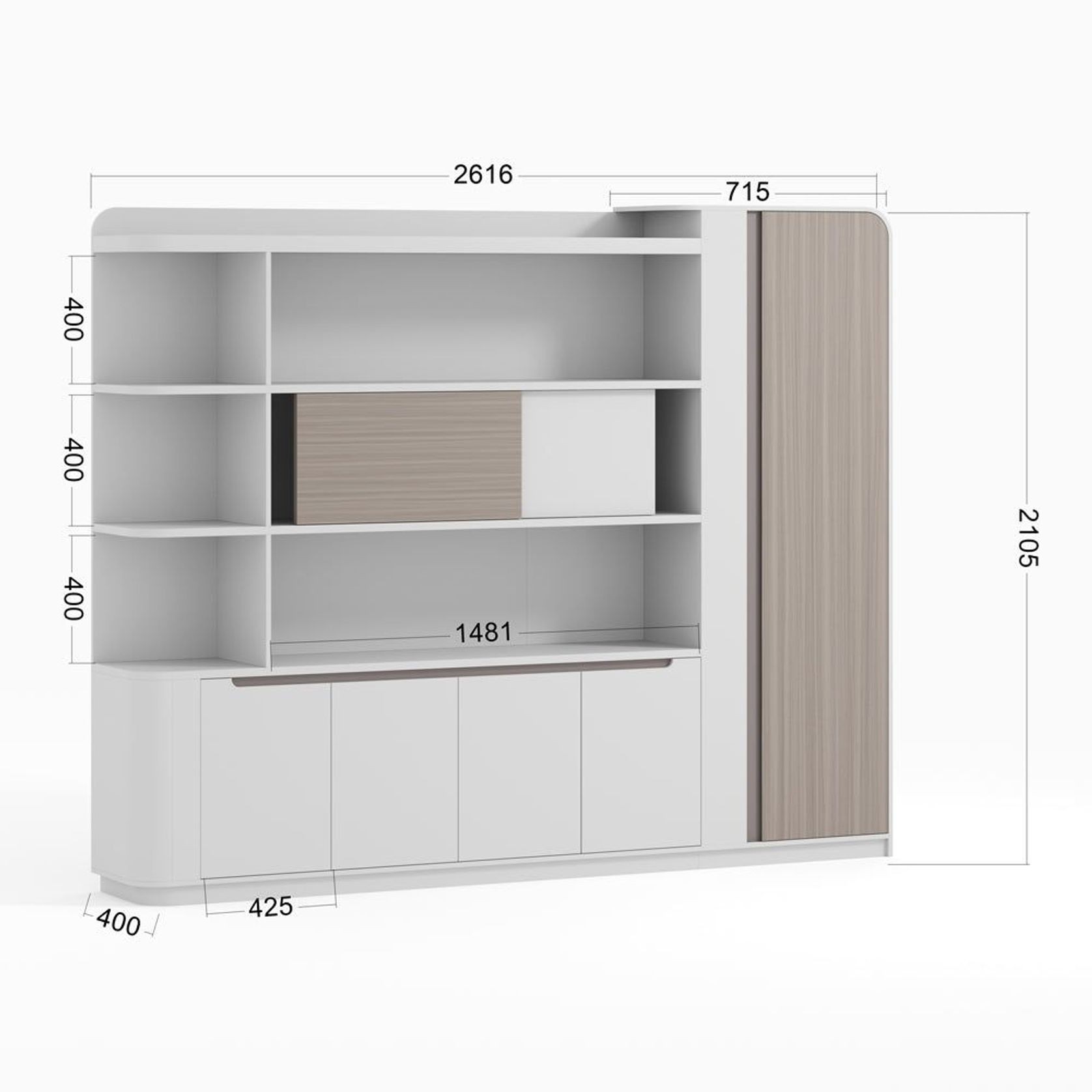 LUSH Display Unit 261.5cm - Grey gallery detail image
