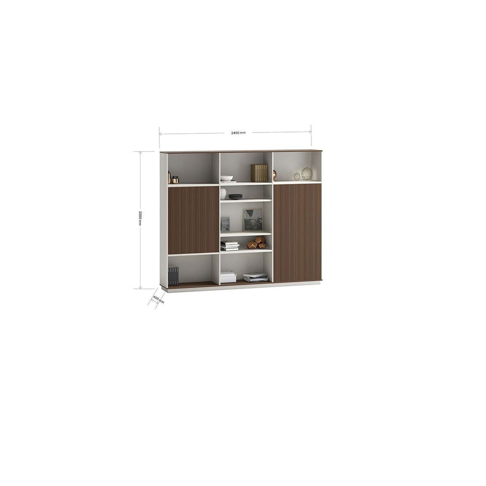 ANDERS Display Unit 240cm - Australian Gold Oak & Beige gallery detail image