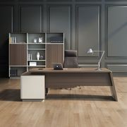ANDERS Executive Desk Reversible Return 2.4M - Australian Gold Oak & Beige gallery detail image