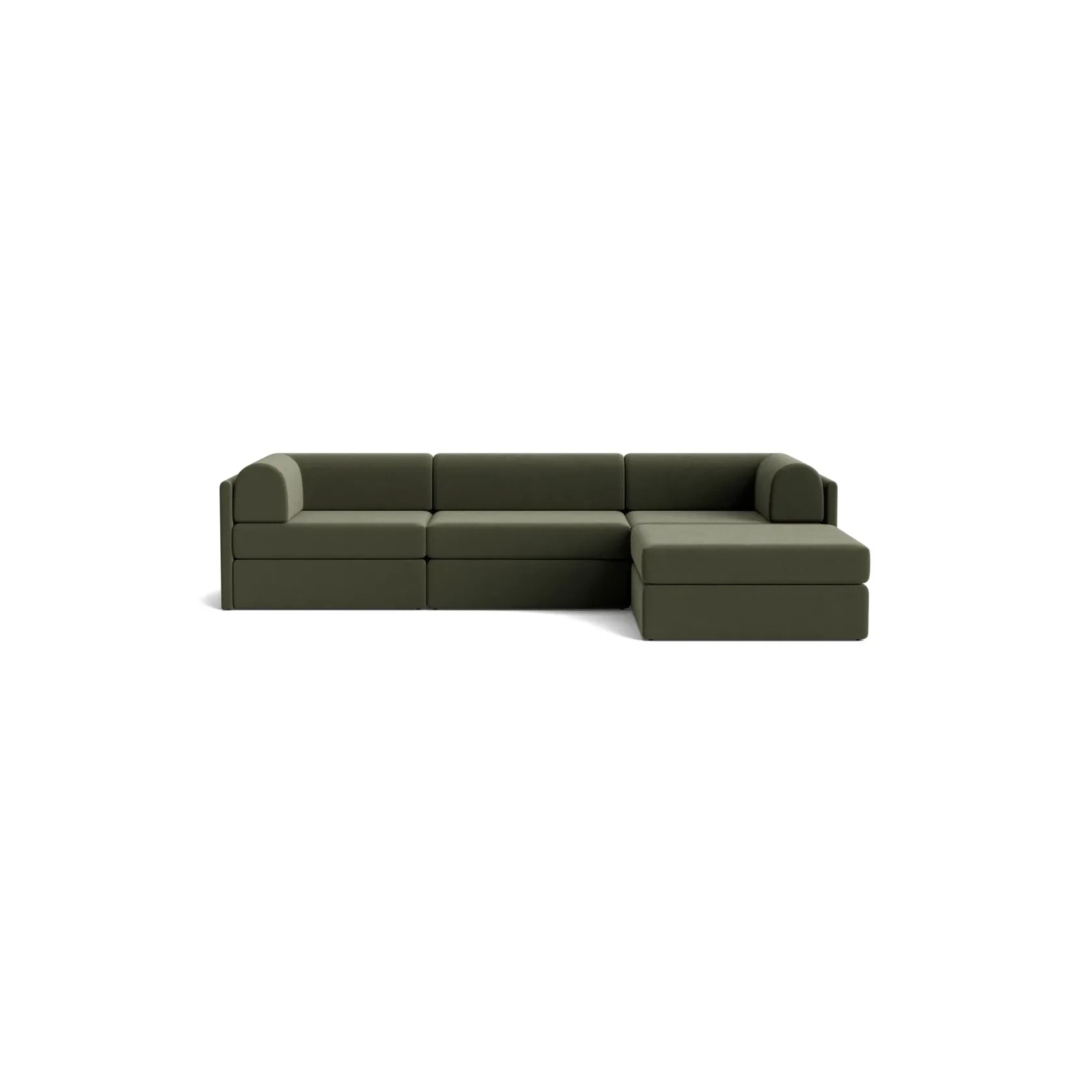 Addy 4 Seater Chaise Sofa - Eden Leaf gallery detail image