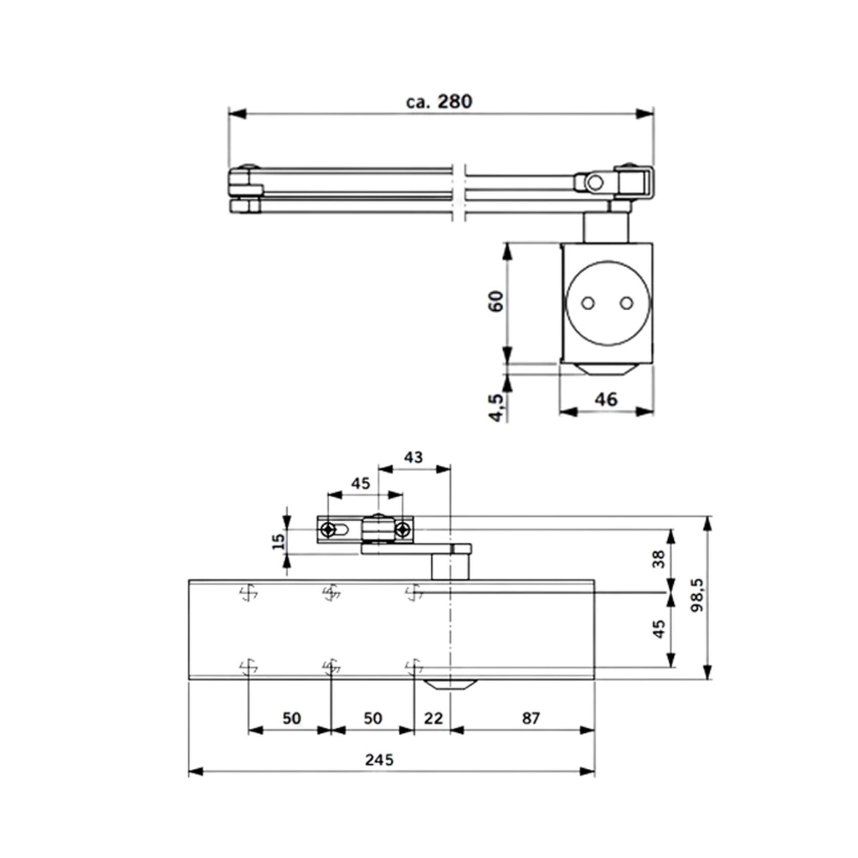 Dorma TS73 EN1-4 Door Closer Non Handed Fire Rated Black 37020419 gallery detail image
