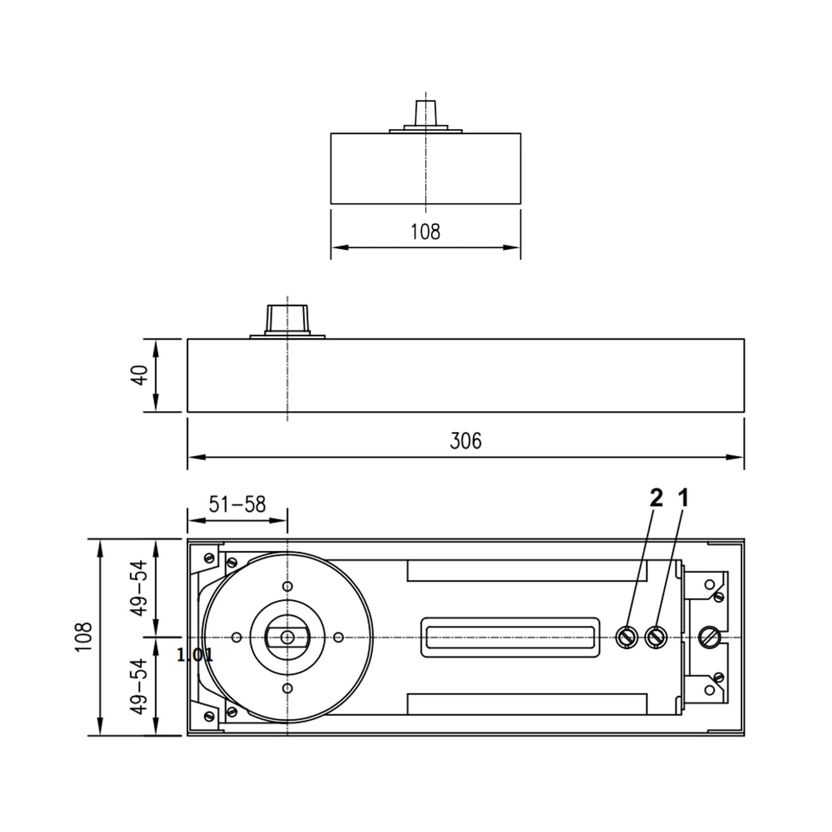 Dorma BTS84 EN2 Floor Spring Non Hold Open for Single & Double Action Doors 81125002 gallery detail image