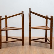 Carved Monk Chairs, Swedish 1930's gallery detail image