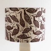 Table Lamp Drum Shade - Heron in Earth gallery detail image