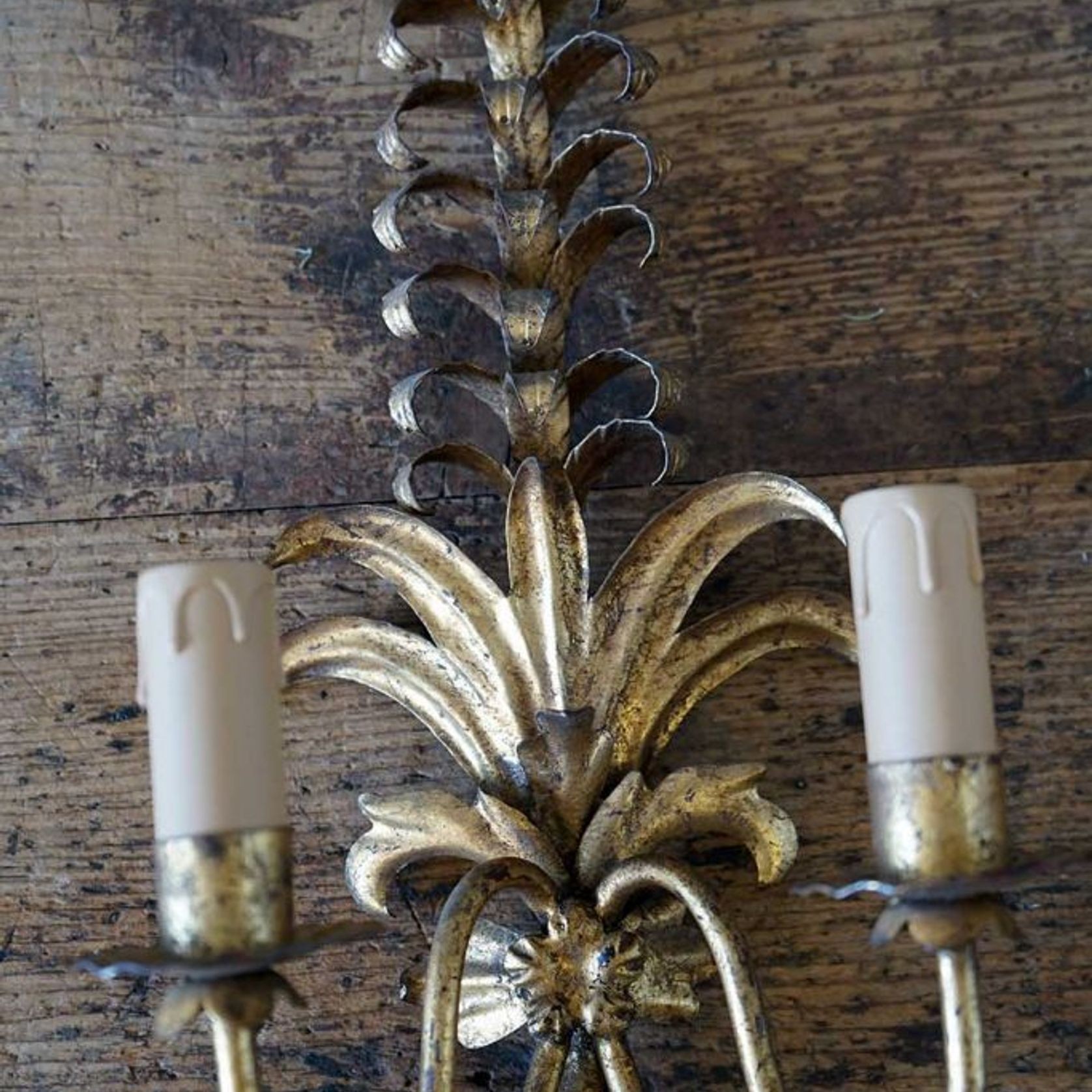 French Vintage Gilded Wall Sconces (Pair) gallery detail image