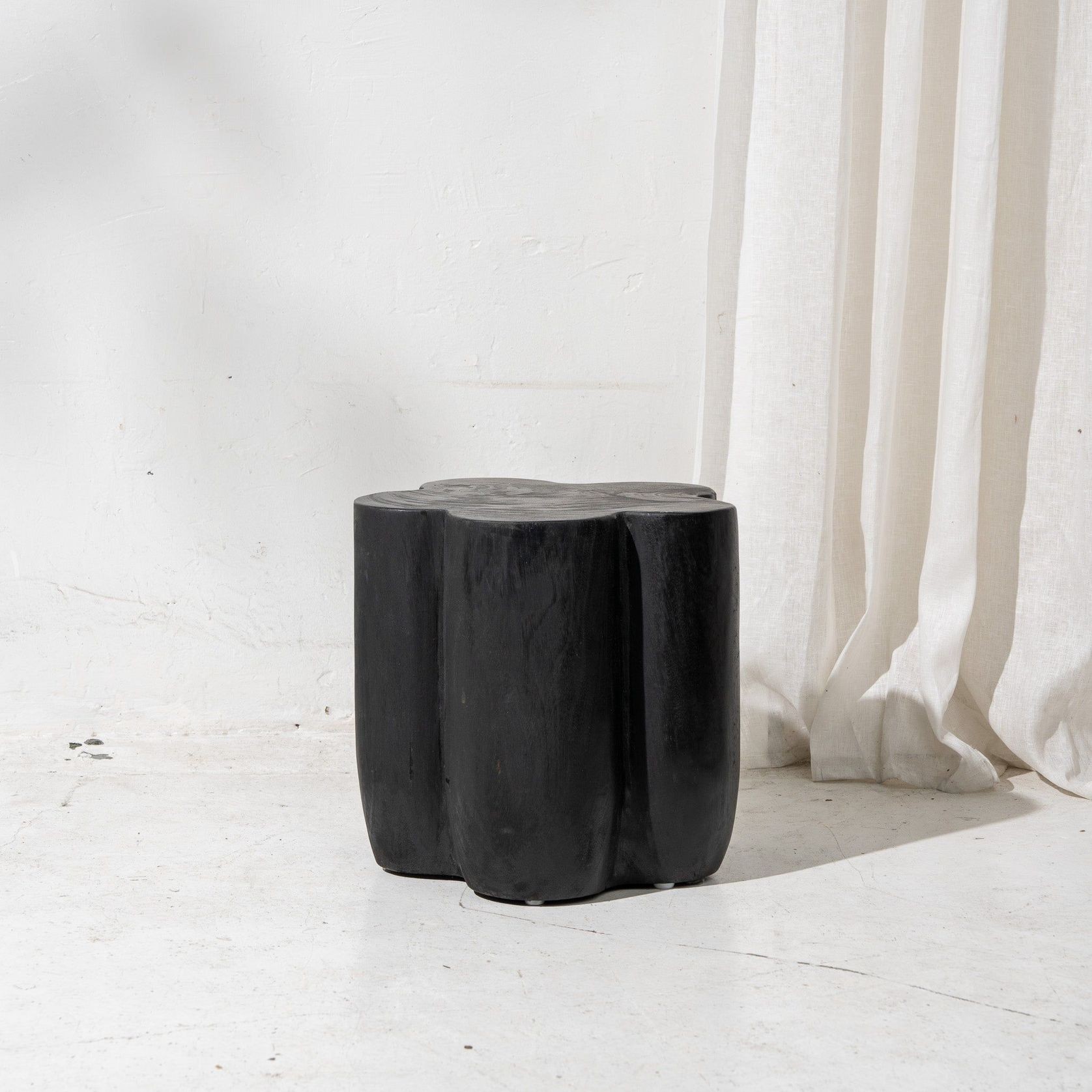 Flore Curved Side Table - Charred gallery detail image