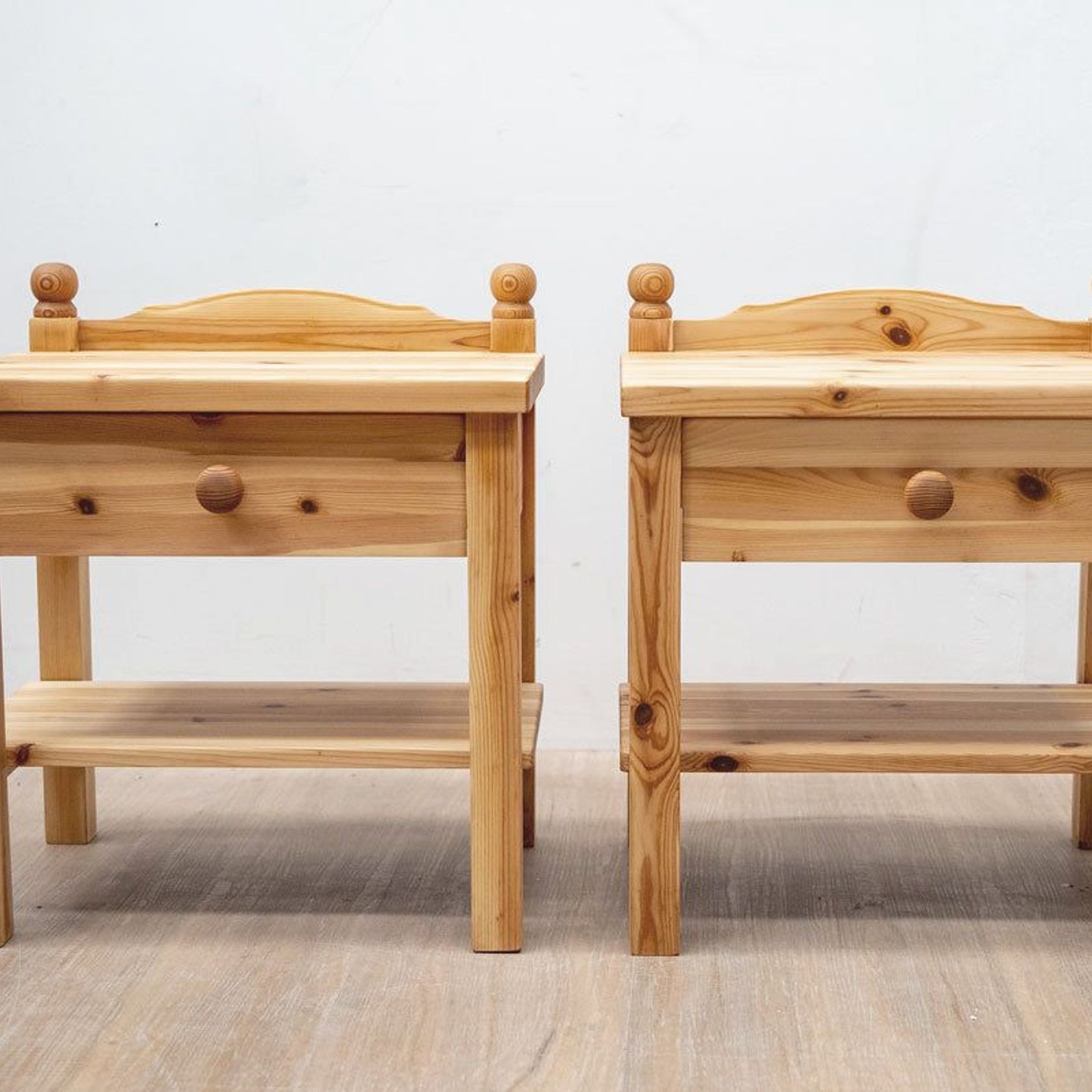 Pair of Restored Baltic Pine Bedside Tables, Danish 80's gallery detail image