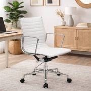 DAKIN Low Back Office Chair - White & Chrome gallery detail image