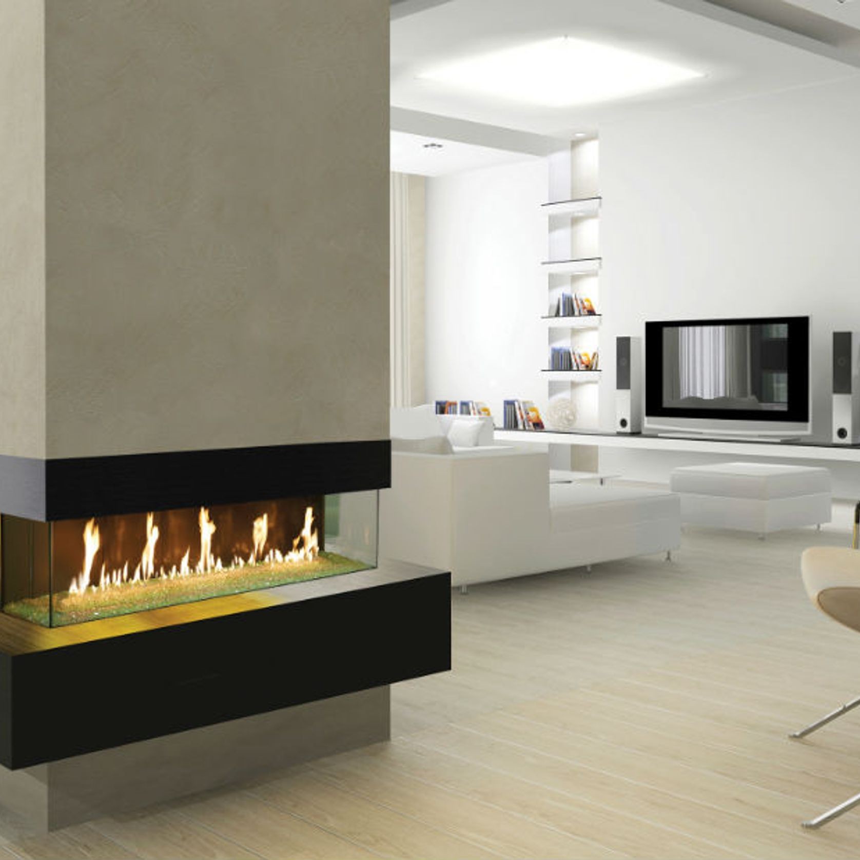 Davinci Bay Window Gas Fireplace gallery detail image