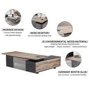 DAXTON Executive Desk with Right Return 2.4M - Warm Oak & Black gallery detail image