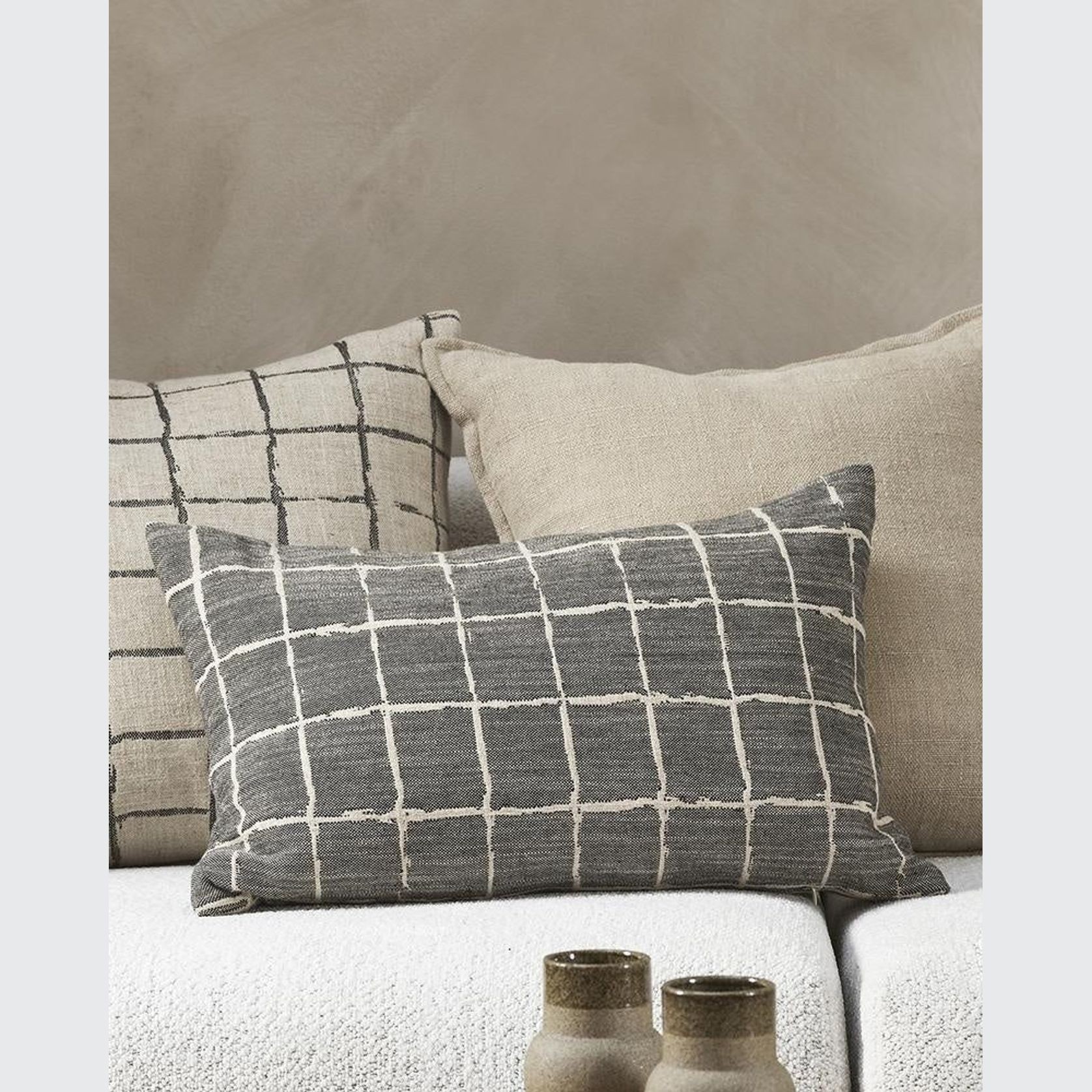 Baya Johnson Lumbar Cushion - Black gallery detail image