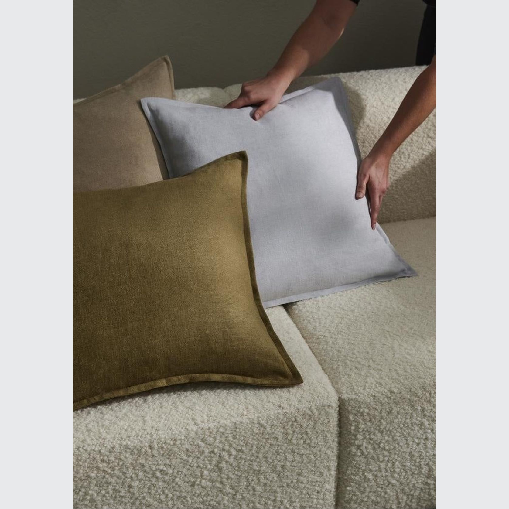 Weave Home Fiore Cushion - Glacier | Square and Lumbar gallery detail image