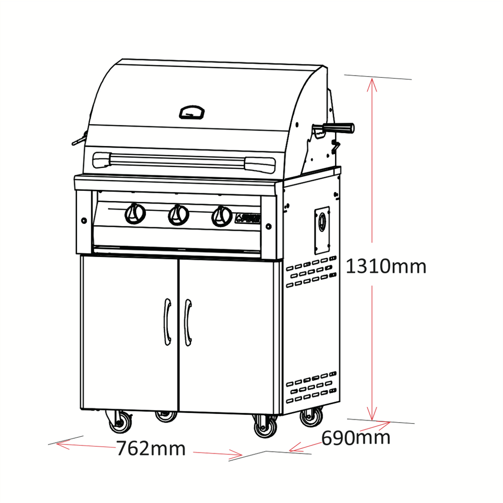 Grandfire Deluxe - 30″ Gas BBQ gallery detail image