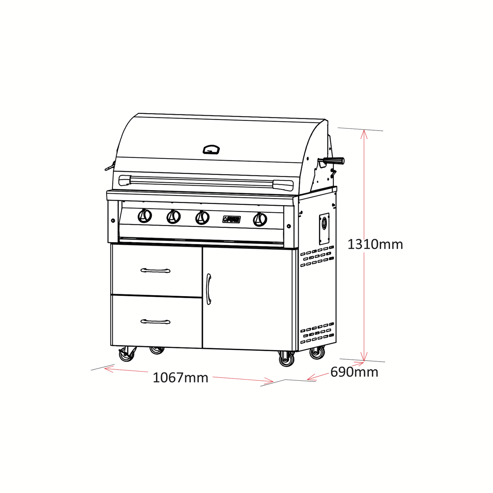 Grandfire Deluxe - 42″ Gas BBQ gallery detail image