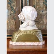 An Antique Alabaster And Gilt- Bronze Bust Of Santuzza gallery detail image