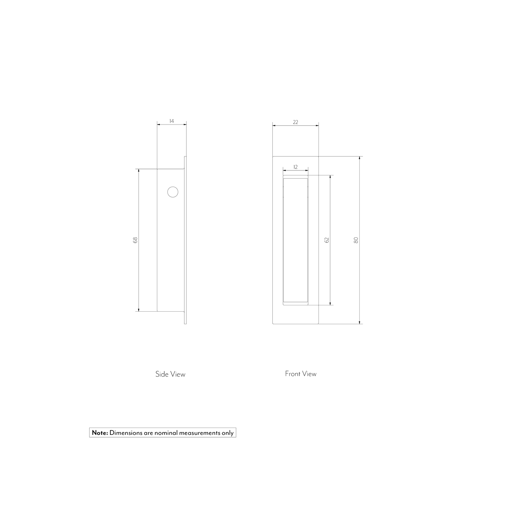 Cavity Slider Edge Pull | Brushed Copper gallery detail image