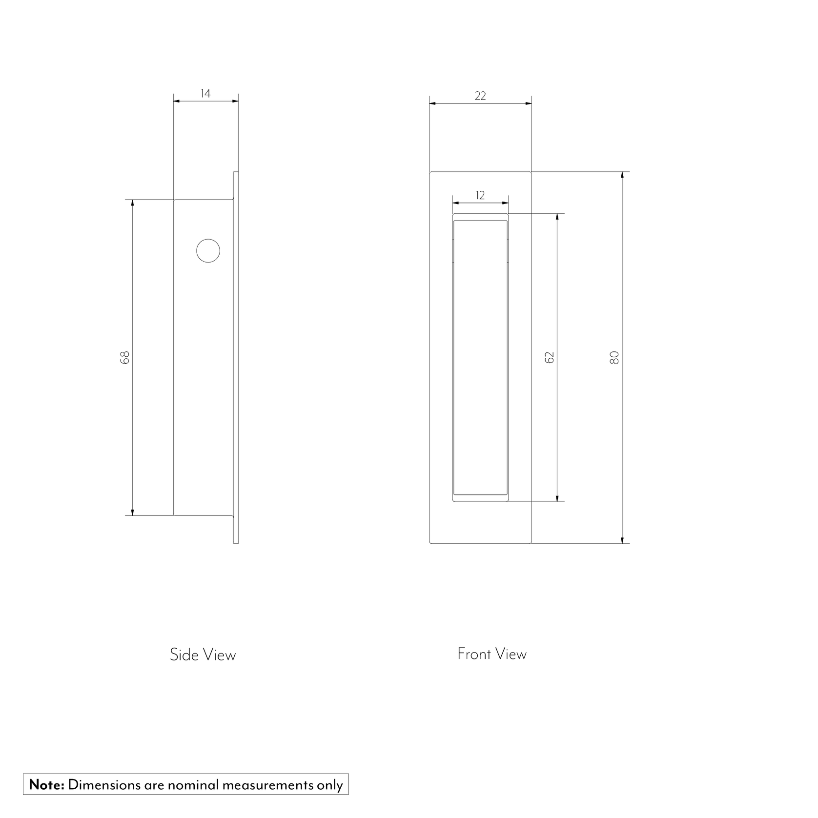 Cavity Slider Edge Pull | Stainless Steel gallery detail image