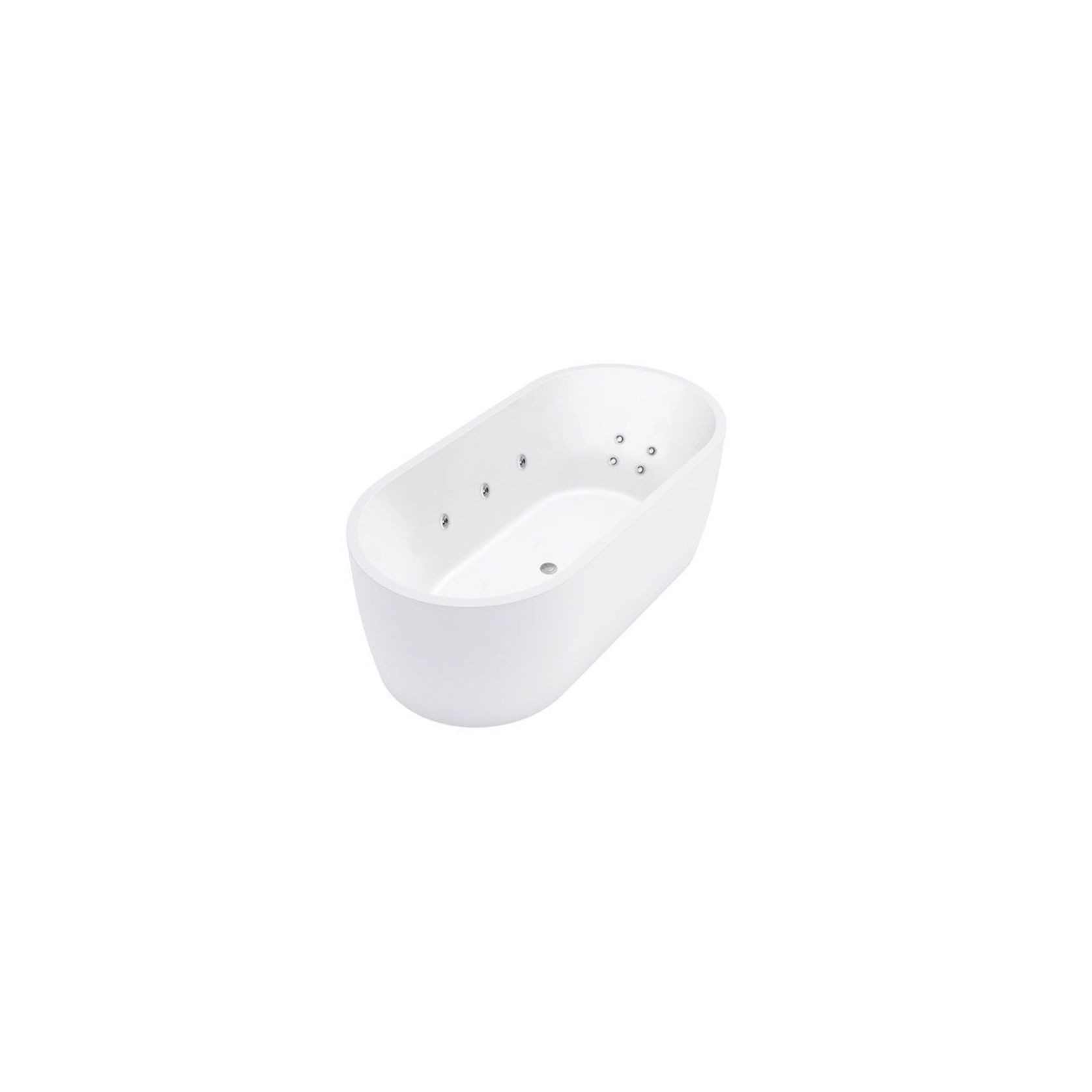 Decina Elisi Freestanding Spa Bath Gloss White 1700mm With 14-Jets gallery detail image