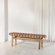 Ellery Woven Leather Bench Seat gallery detail image
