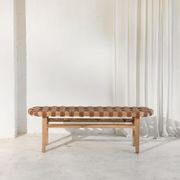 Ellery Woven Leather Bench Seat gallery detail image