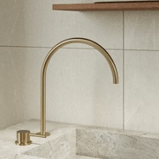 Elysian Bench-Mounted Mixer | Brushed Brass gallery detail image