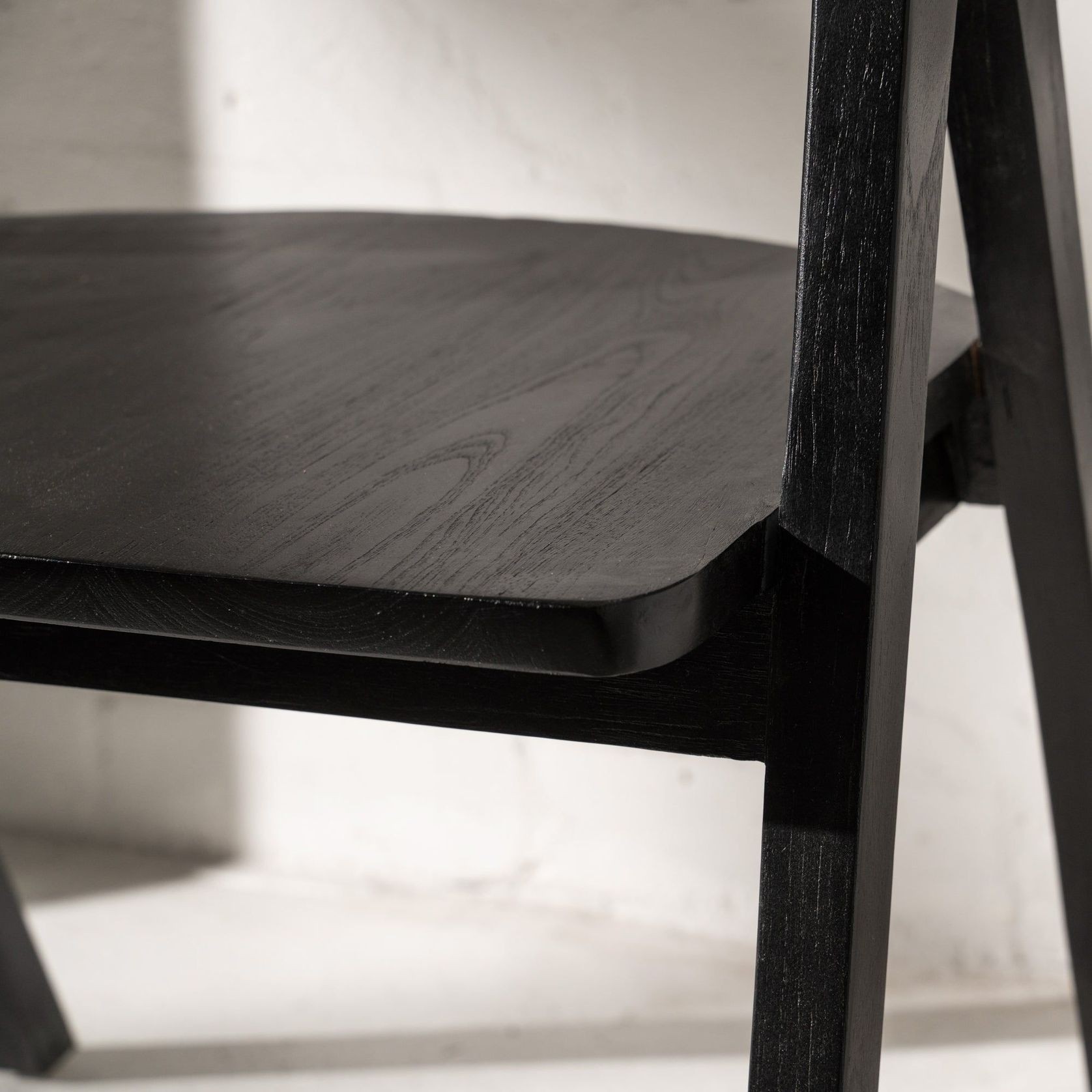 Emir Angled Dining Armchair - Black gallery detail image