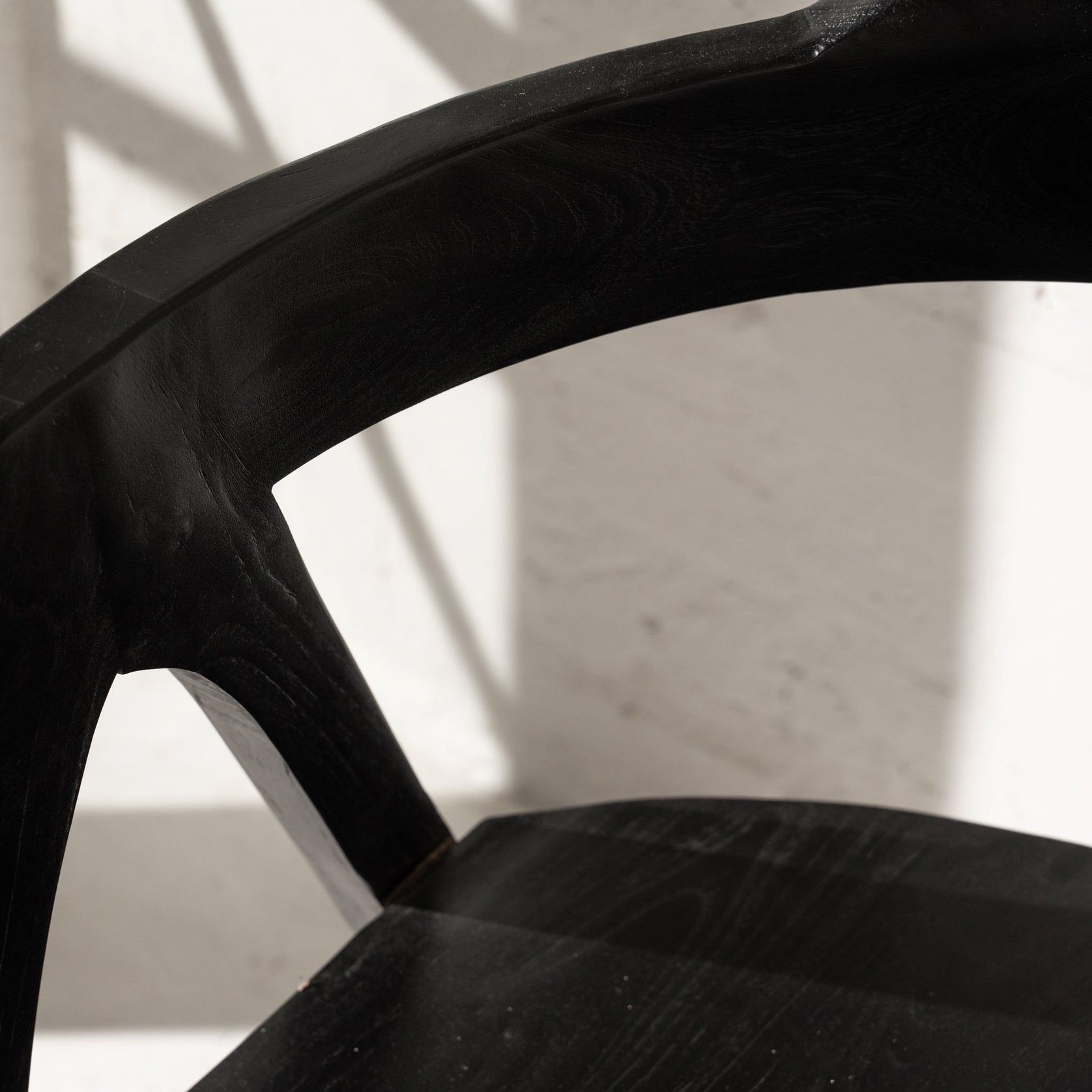 Emir Angled Dining Armchair - Black gallery detail image
