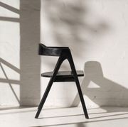 Emir Angled Dining Armchair - Black gallery detail image