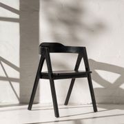 Emir Angled Dining Armchair - Black gallery detail image