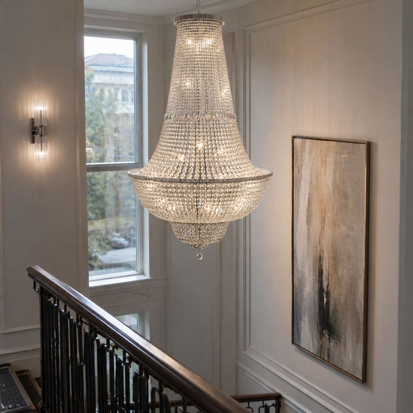 Empress Crystal Basket Chandelier - Chrome - 42 Light gallery detail image