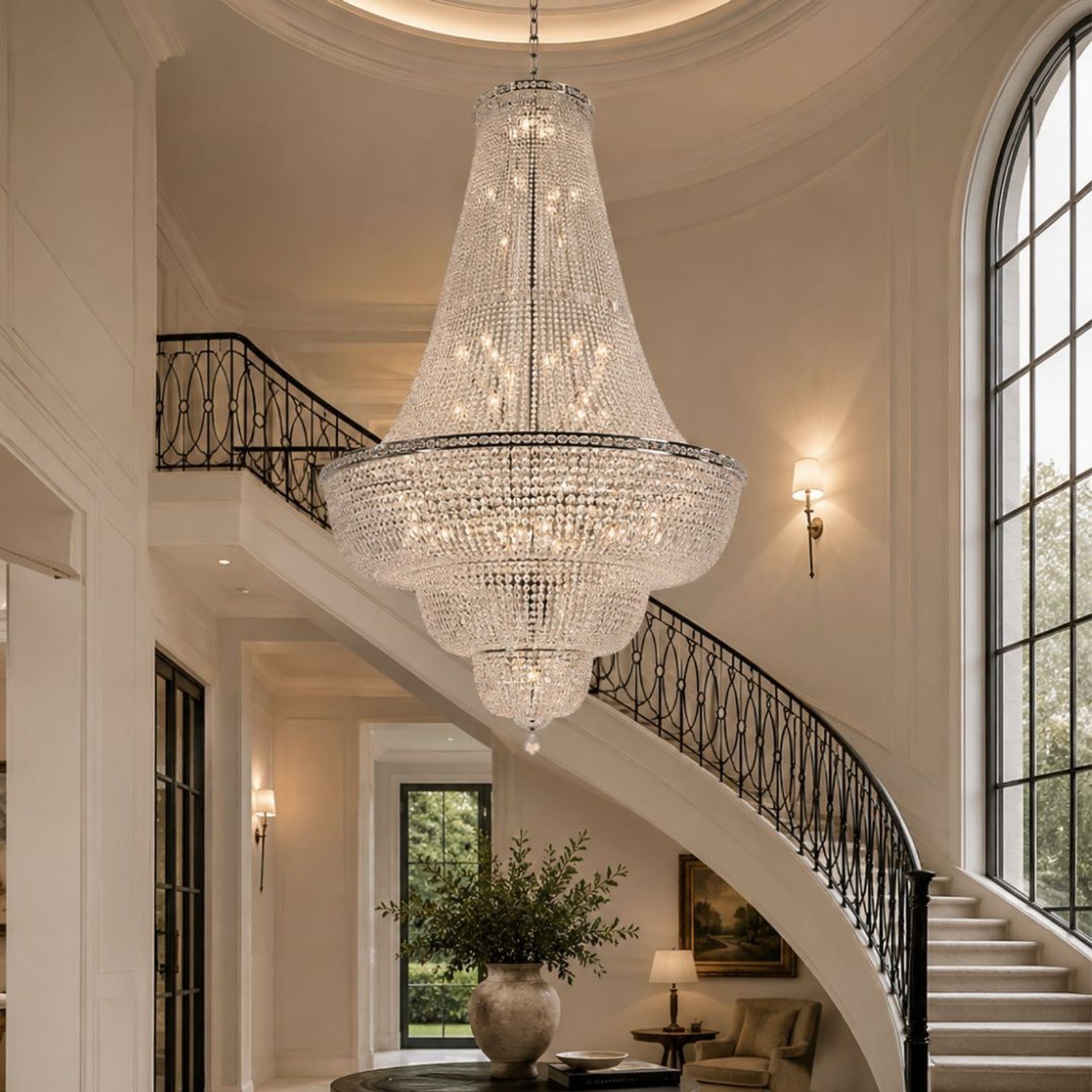 Empress Crystal Basket Chandelier - Chrome - Lights: 76 gallery detail image