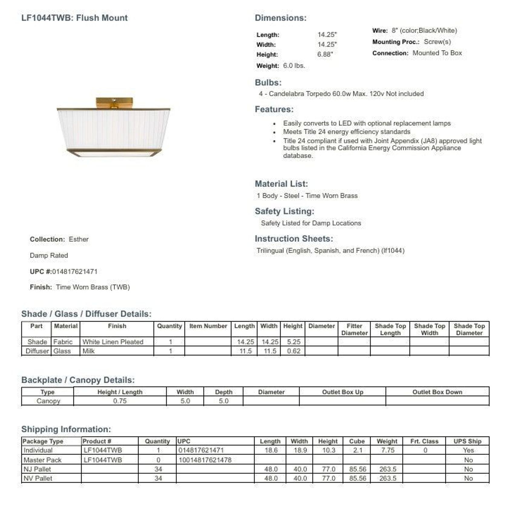 Visual Comfort Studio Esther Flush Mount gallery detail image